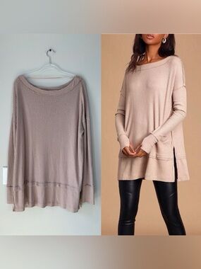 We The Free North Shore Beige Long Sleeve Thermal Top